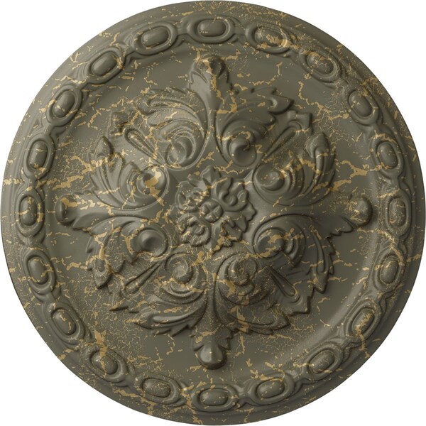 Ekena Millwork Acanthus Ceiling Medallion, Hand-Painted Witch Hazel Crackle, 11 3/8"OD x 2"P CM11ACWHC - main